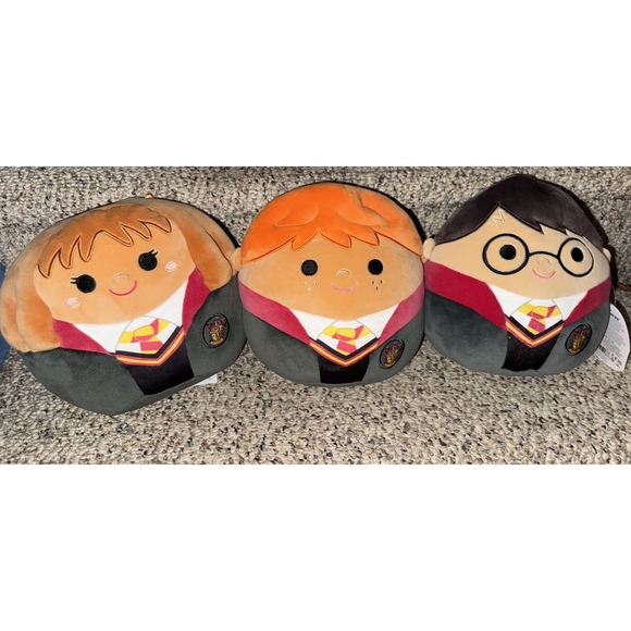 Harry Potter Squishmallow 8 Inch Set Of 3 Harry Ron‎ Hermione NWT 2024 - Picture 1 of 7